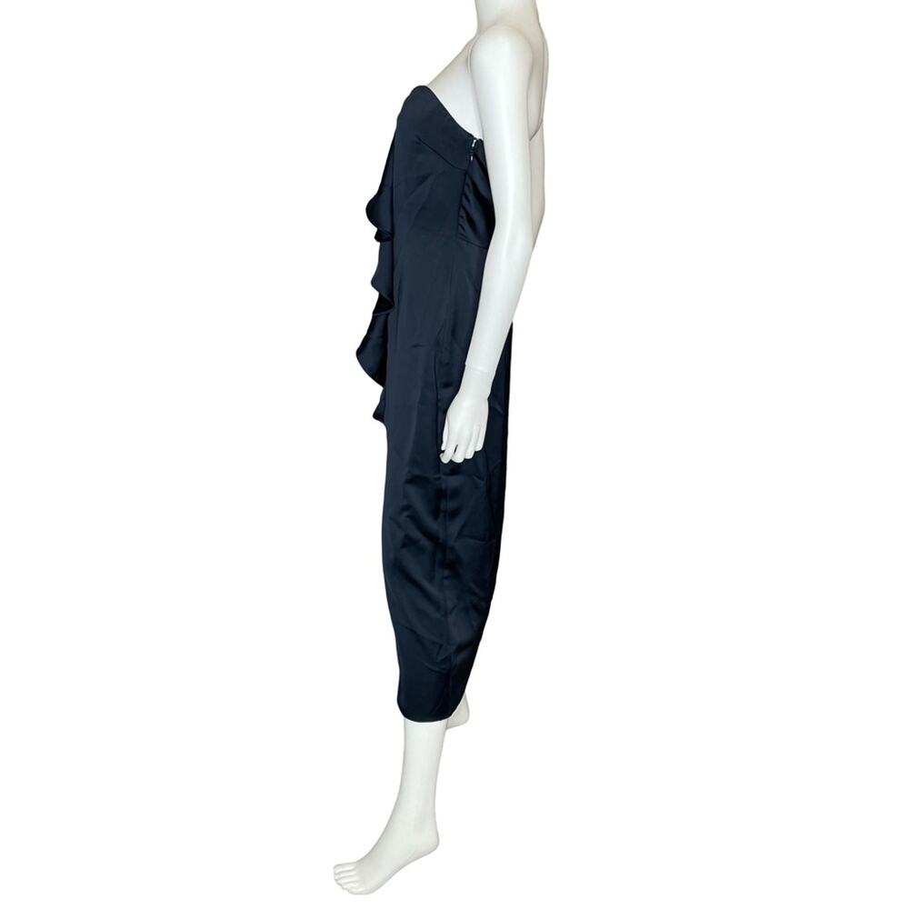 Ramy Brook Venice Strapless Ruffle Midi Dress Navy Women’s Sz 2 - Picture 3 of 7